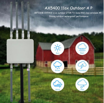 Купить 5400 Мбит/с Трехдиапазонный 2.4G/5.2G/5.8G Wifi 6 Внешний беспроводный пункт доступа для промышленных предприятий на большие расстояния online manufacture