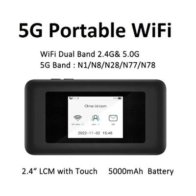 Купить 5000mAh 5G Dual-Band Pocket Router WiFi 6 Hotspot with SIM Slots 72H Streaming for Travel & Remote Work online manufacture