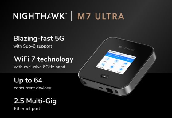 Купить NIGHTHAWK M7 Ultra M7500 5G MmWave WiFi 7 5.8Gbps with 2.5G Ethernet Mobile Hotspot Router online manufacture