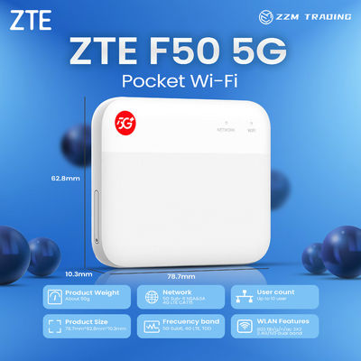 Оригинальный новый разблокированный ZTE F50 5G маршрутизатор Pocket WiFi 1.6Gbps SA/NSA 5G Mobile Hotspot Pocket Mini WiFi маршрутизатор